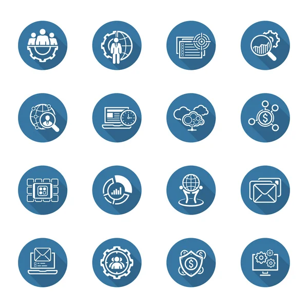 Flat Design Business Icons Set. — Stock Vector