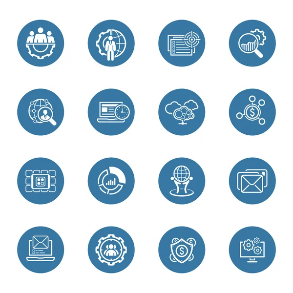 Platte ontwerp Business Icons Set. — Stockvector