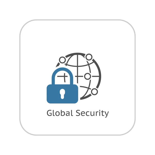 Global Security Icon. Flat Design. — Stock Vector