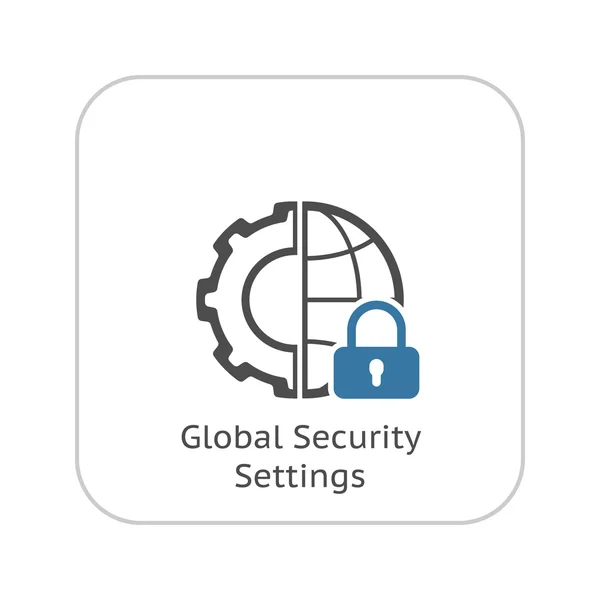 Global Security Icon. Flat Design. — Stock Vector