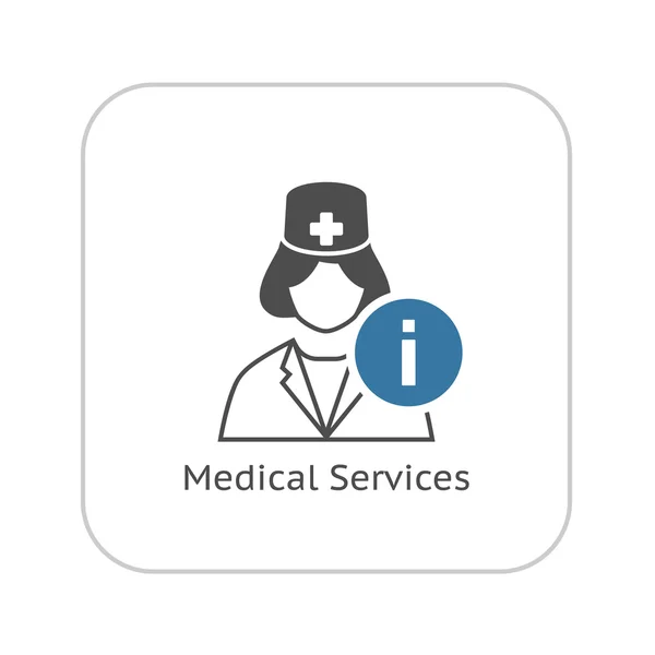 Ιατρικές υπηρεσίες εικονίδιο. Επίπεδη σχεδίαση. — Διανυσματικό Αρχείο
