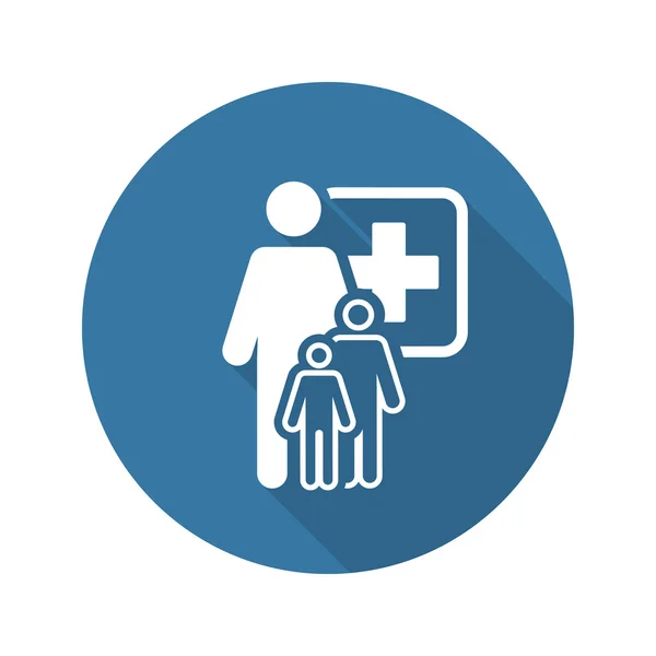 Ícone de Pediatria e Serviços Médicos. Design plano . — Vetor de Stock