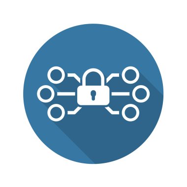 Ağ koruma simgesi. Düz tasarım.