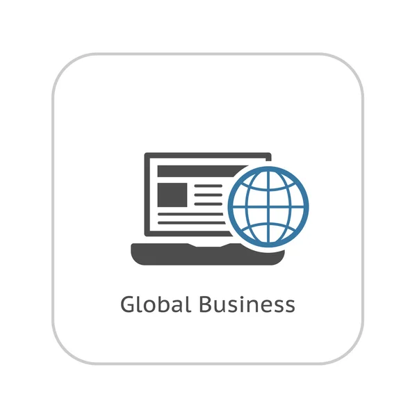 Icono de Negocios Globales. Diseño plano . — Vector de stock