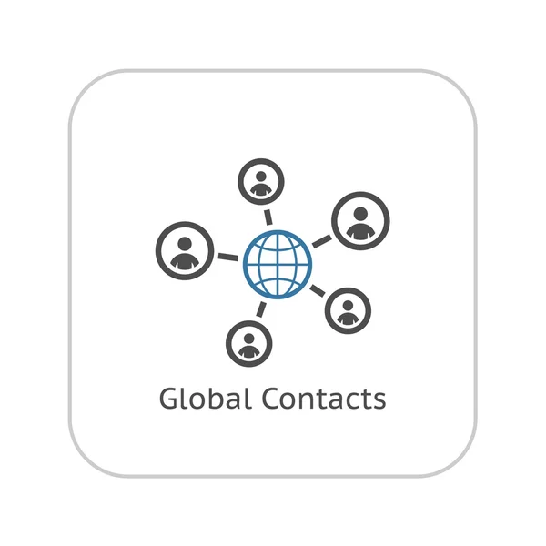 Globális kapcsolatok ikonra. Lapos kivitel. — Stock Vector