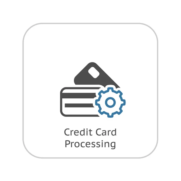 Ícone de processamento de cartão de crédito. Design plano . — Vetor de Stock