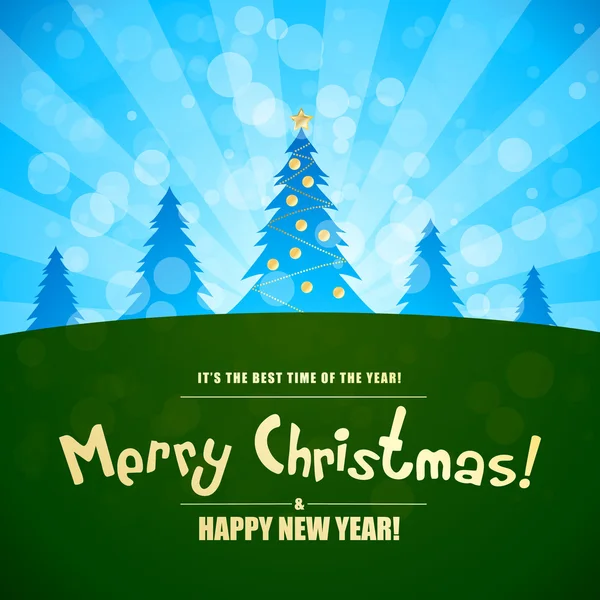 Merry christmas landschap — Stockvector