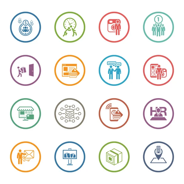 Platte ontwerp Business Icons Set. — Stockvector