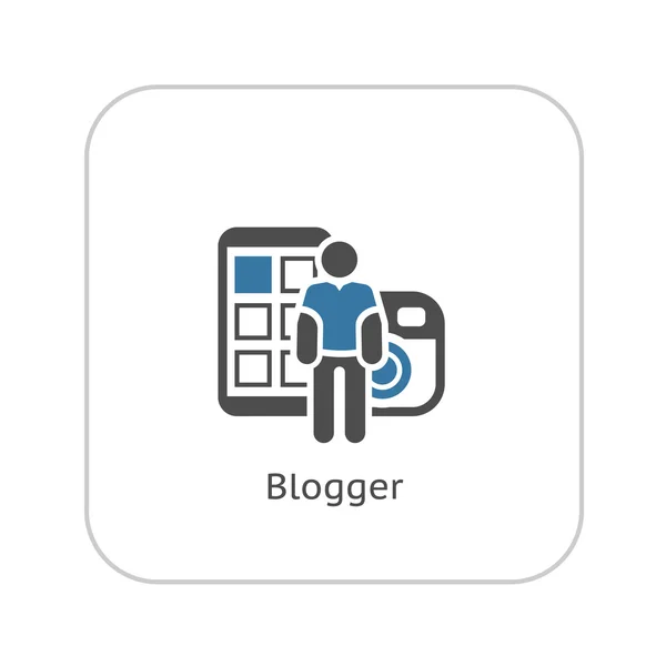 Blogger Icon. Flat Design. — Stock Vector