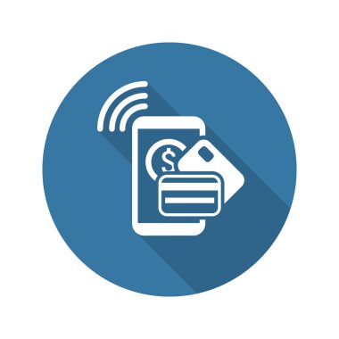 Mobil ödeme simgesi. Düz tasarım.