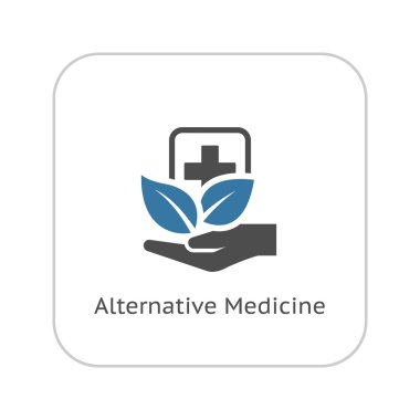 Alternatif Tıp simgesi. Düz tasarım.