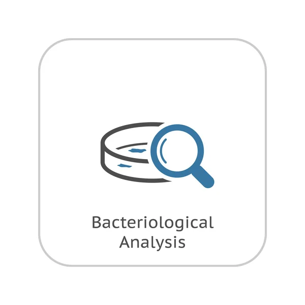 Análisis Bacteriológico Icono. Diseño plano . — Vector de stock