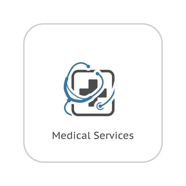 Icoana Serviciilor Medicale. Design plat . — Vector de stoc