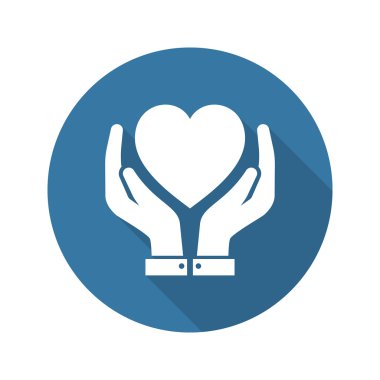 Kalp bakım simgesi. Düz tasarım.