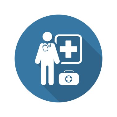 Doktor görev simgesini. Düz tasarım.