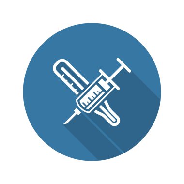 Aşılama ve Tıbbi Hizmetler Simgesi. Düz Tasarım.