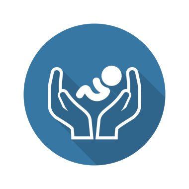 Çocuk bakım simgesi. Düz tasarım.