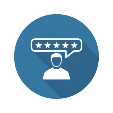 Müşteri değerlendirmeleri simgesi. Düz tasarım.