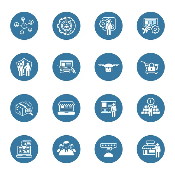 Platte ontwerp Business Icons Set. — Stockvector