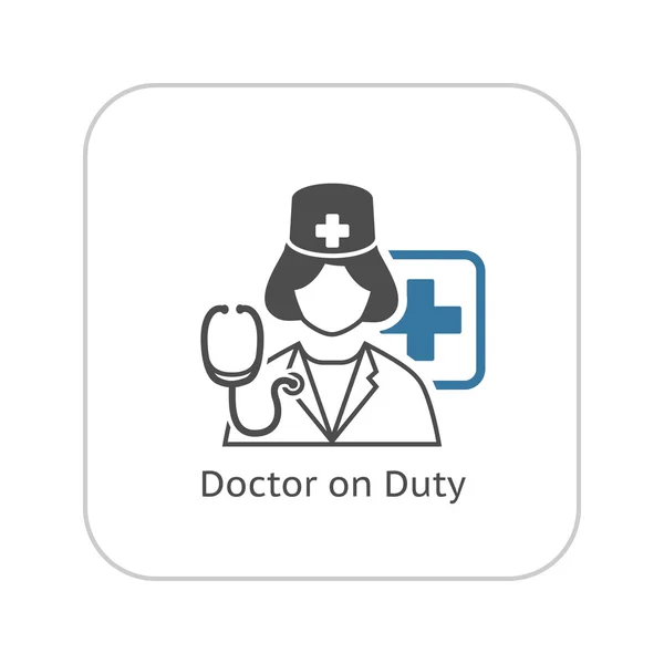 Doctor on Duty Icon. Flat Design. — Stock Vector