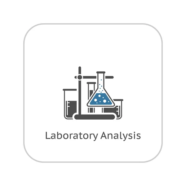 Icône d'analyse de laboratoire. Conception plate . — Image vectorielle