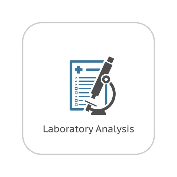 Icono de análisis de laboratorio. Diseño plano . — Vector de stock