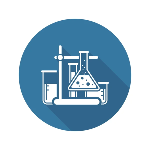 Icono de análisis de laboratorio. Diseño plano . — Vector de stock