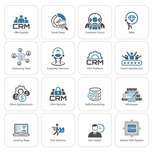 Düz tasarım iş Icons Set.