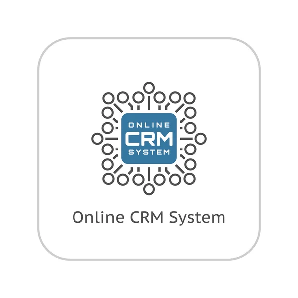 オンライン Crm システム アイコン。フラットなデザイン. — ストックベクタ