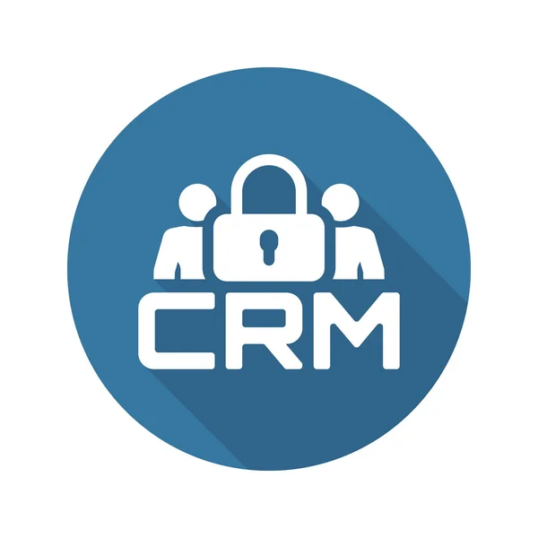 CRM beveiligingspictogram. Platte ontwerp. — Stockvector