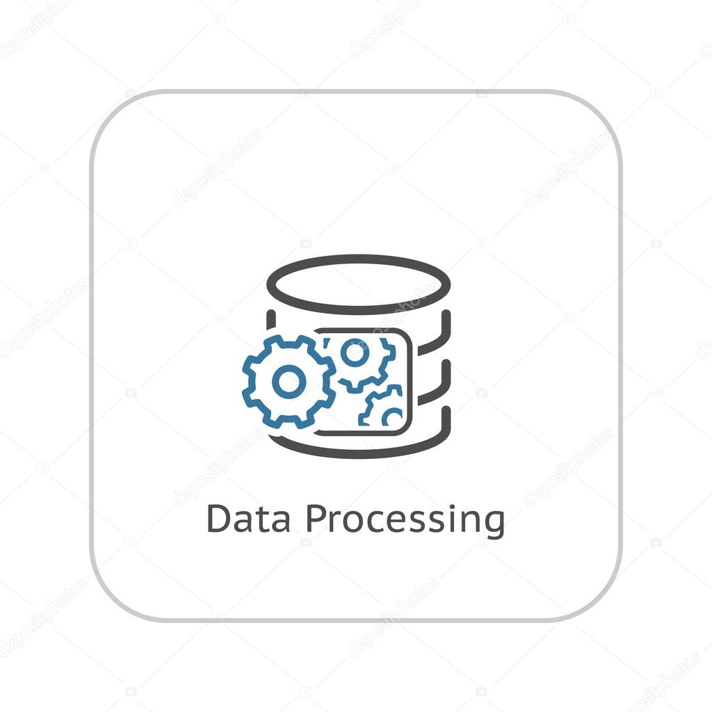 Data Processing Icon. Flat Design.