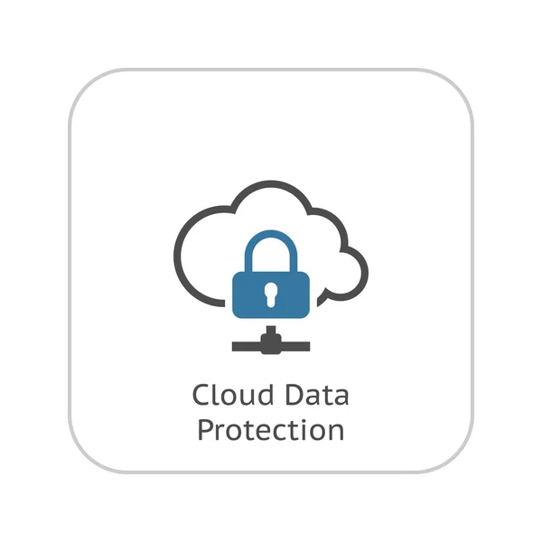 Chmura ikona ochrony danych. Płaska konstrukcja. — Wektor stockowy