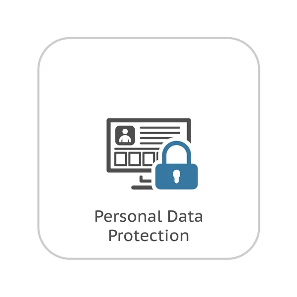 Personal Data Protection Icon. Flat Design. — Stock Vector