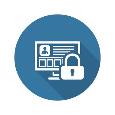 Kişisel veri koruma simgesi. Düz tasarım.