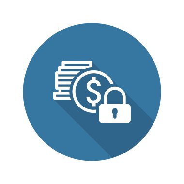 Güvenli kredi simgesi. Düz tasarım.