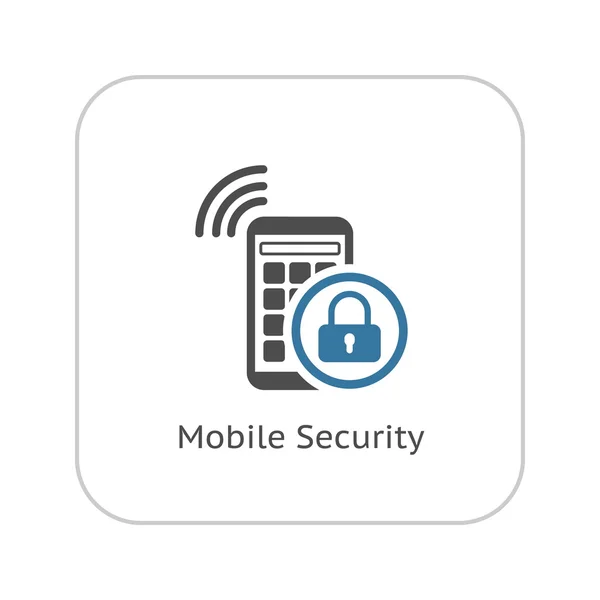 Mobile Security Icon. Flat Design. — Stock Vector