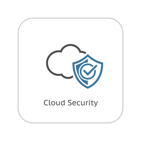 クラウド セキュリティのアイコン。フラットなデザイン. — ストックベクタ