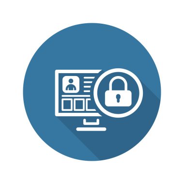 Çevrimiçi koruma simgesi. Düz tasarım.