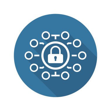 Güvenlik noktası simgesi. Düz tasarım.