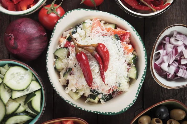 Ensalada de queso y verduras —  Fotos de Stock