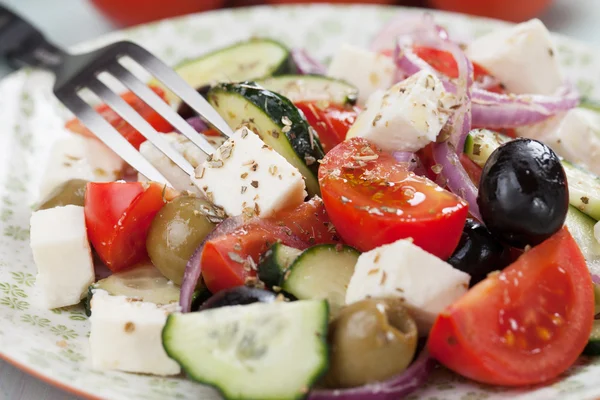 Ensalada griega con queso feta —  Fotos de Stock