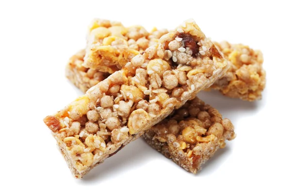 Muesli bars geïsoleerd op wit — Stockfoto