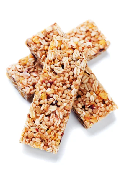 Muesli bars geïsoleerd op wit — Stockfoto