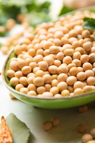 Bowl Dried Soy Beans Popular Food Ingredient — Stock Photo, Image