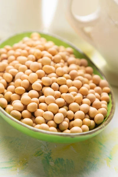 Bowl Dried Soy Beans Popular Food Ingredient — Stock Photo, Image