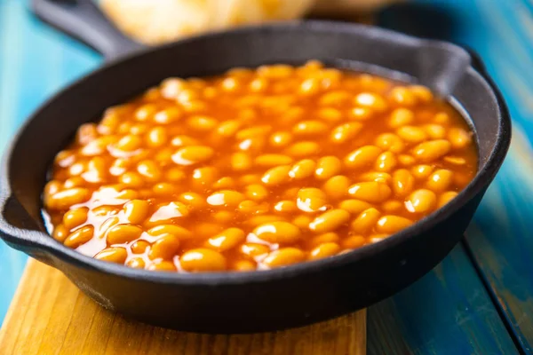 Frijoles Horno Comida Clásica Americana Una Sartén — Foto de Stock