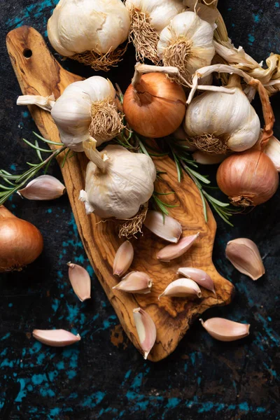 Old Organic Varitey Garlic Healthy Food Ingredient — Stock Photo, Image