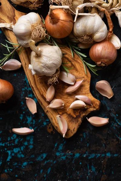 Old Organic Varitey Garlic Healthy Food Ingredient — Stock Photo, Image