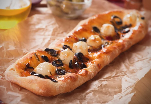 Pão Foccacia com cebola em conserva — Fotografia de Stock