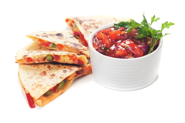 Quesadillas z serem i warzywami — Zdjęcie stockowe